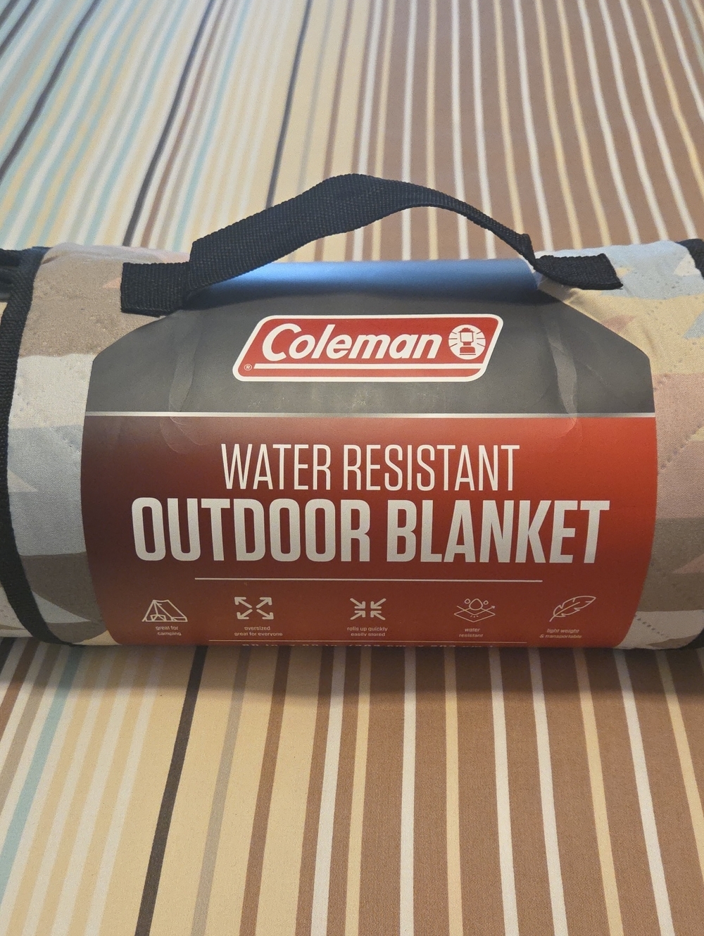 Coleman Water-Resistant Large Outdoor Blanket - Tan, Brown, Cream